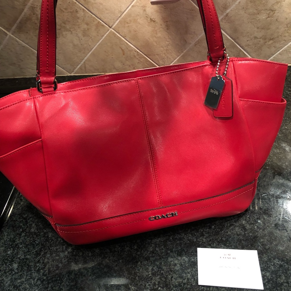 Like New Fire Engine Red Coach Purse